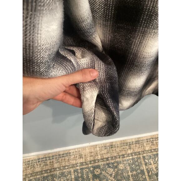 Lucky Brand Womens Schaket Size Large White Black Plaid Lumberjack Outdoor Camp - Picture 9 of 13